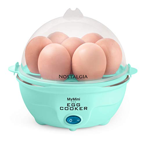 MyMini Egg Cooker Makes 7 Hard Boiled Eggs Also Poaches, Steams Vegetables, Omelets and Dim Sum Aqua